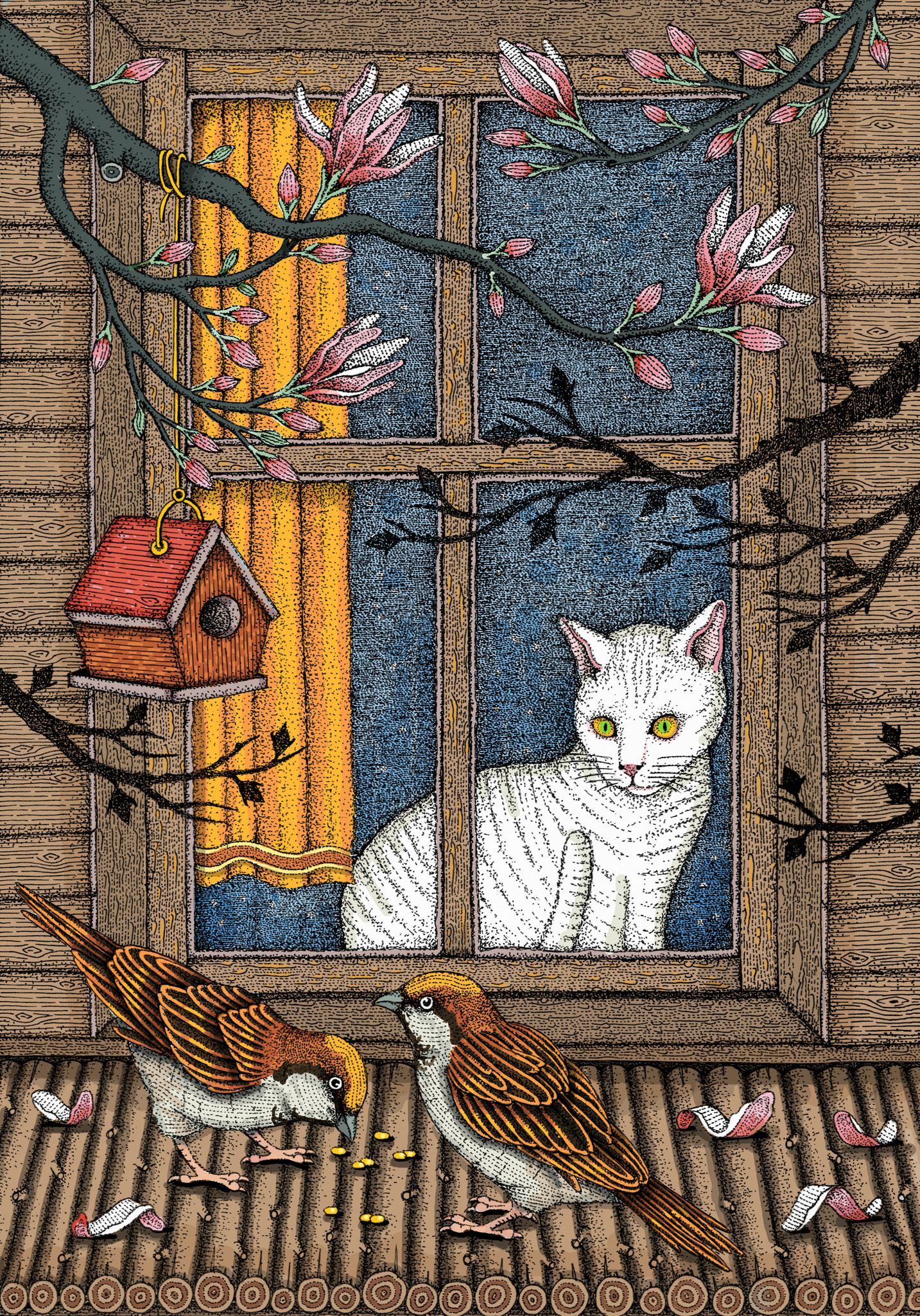 The End of Winter — color illustration by Norbert Somosi